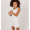 White Ruffle French Terry Shorts - Shorts - 4