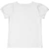 White Pointelle Puff Sleeve Shirt - T-Shirts - 5