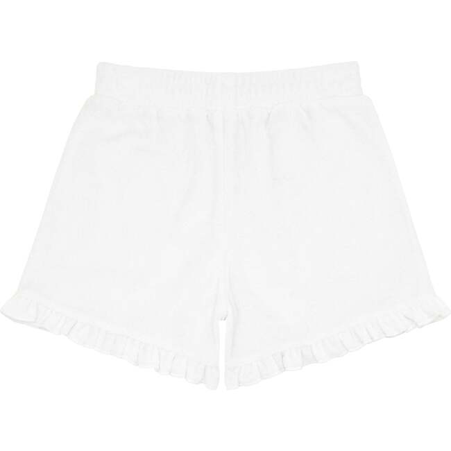 White Ruffle French Terry Shorts - Shorts - 5