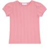 Pink Guava Pointelle Puff Sleeve Shirt - T-Shirts - 1 - thumbnail