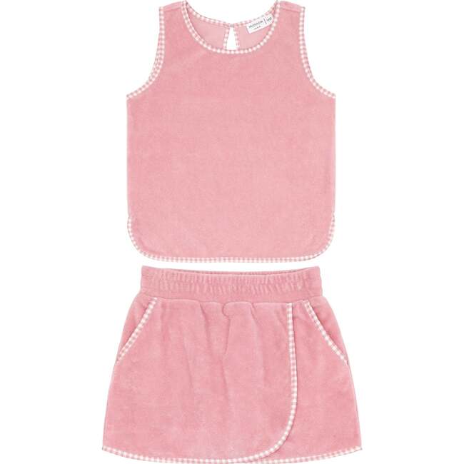 Pink Guava French Terry Tank Top And Skort Set