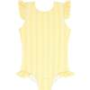 Pineapple Stripe Ruffle Cap Sleeve Rashguard One Piece - One Pieces - 1 - thumbnail