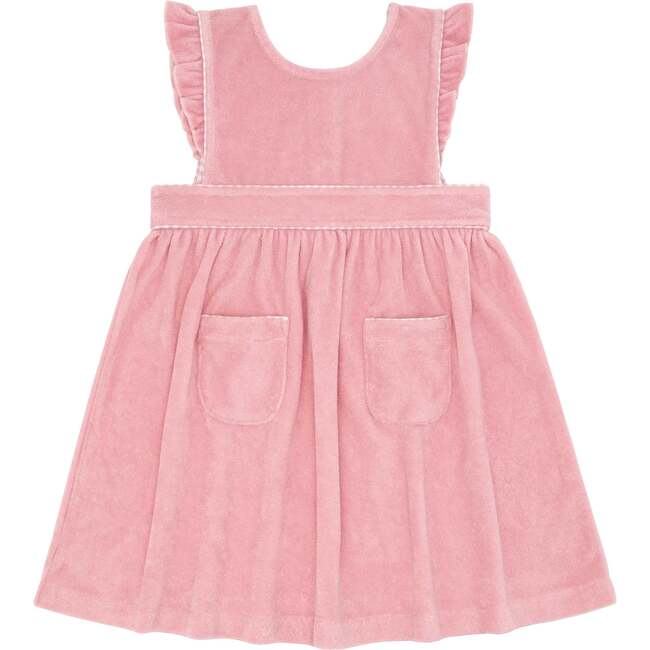 Pink Guava French Terry Ruffle Sleeve Pinafore Dress
