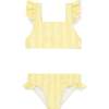 Pineapple Stripe Ruffle Tie Back Bikini - Two Pieces - 1 - thumbnail