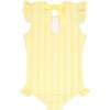 Pineapple Stripe Ruffle Cap Sleeve Rashguard One Piece - One Pieces - 2