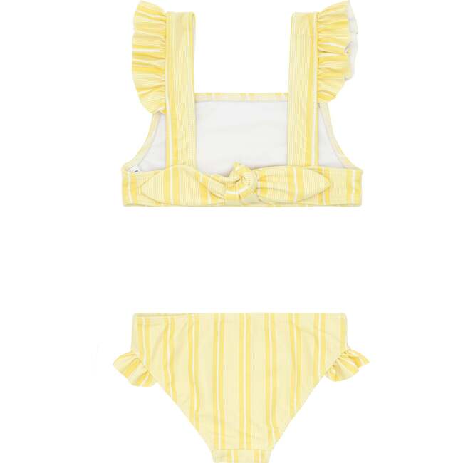 Pineapple Stripe Ruffle Tie Back Bikini - Two Pieces - 5