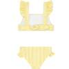 Pineapple Stripe Ruffle Tie Back Bikini - Two Pieces - 5