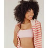 Women's Pink Guava Gingham Bandeau Bikini Top - Two Pieces - 6