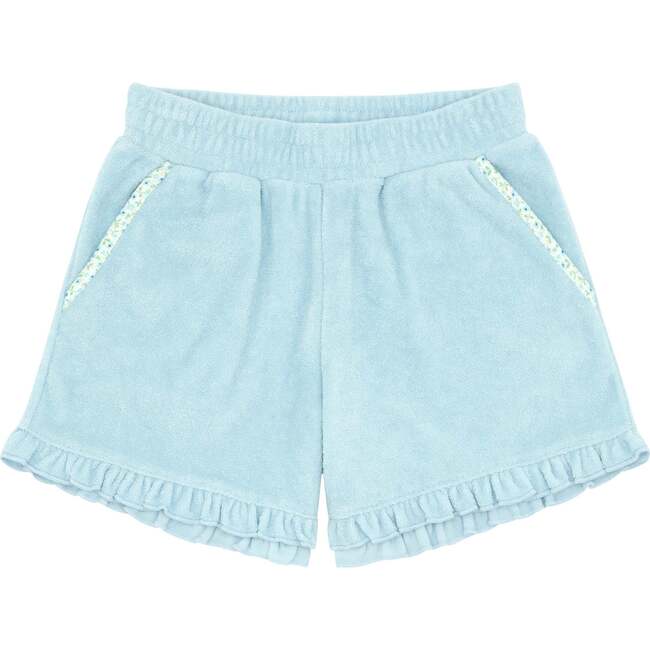 Pacific Blue Ruffle French Terry Shorts