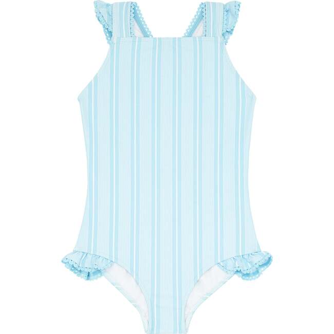 Pacific Blue Stripe Crossover One Piece