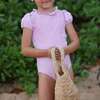 Pink Guava Gingham Puff Sleeve Smocked One Piece With Ruffle Collar - One Pieces - 2