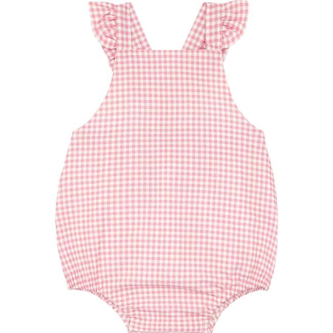 Pink Guava Gingham Bubble Romper