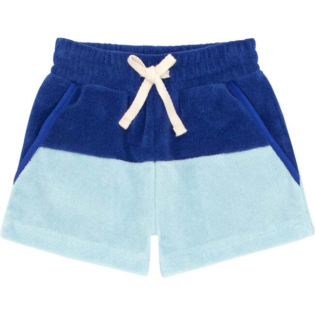 Pacific And Cove Blue Colorblock French Terry Short