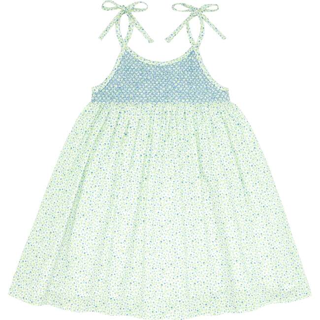 Hibiscus Ditsy Smocked Dress With Shoulder Ties