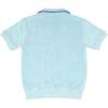 Pacific Blue French Terry Polo With Ribbed Hem - Polo Shirts - 3