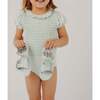 Hibiscus Ditsy Puff Sleeve Smocked One Piece With Ruffle Collar - One Pieces - 2