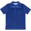 Cove Blue Short Sleeve French Terry Polo - Polo Shirts - 1 - thumbnail