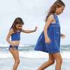 Cove Blue Terry Ruffle Strap Diamond Smocked Bikini - Two Pieces - 5