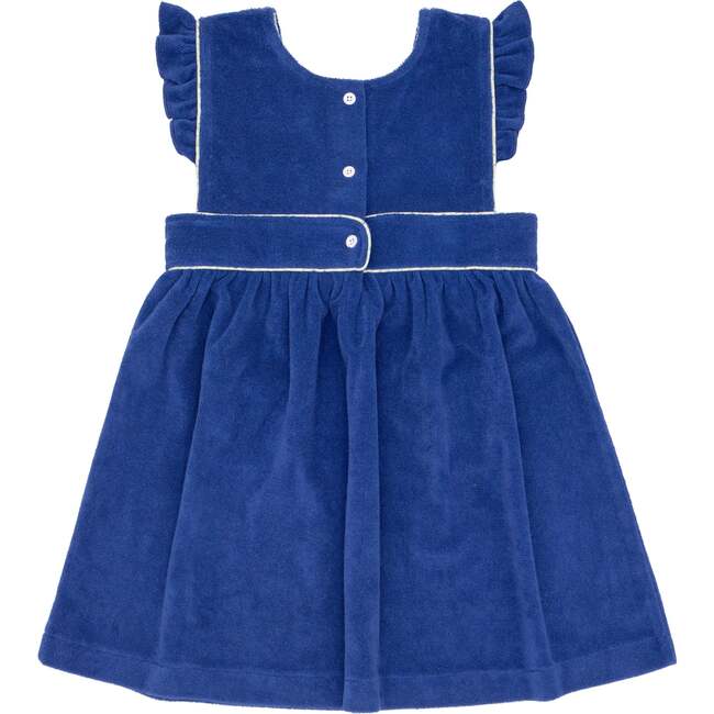 Cove Blue French Terry Ruffle Sleeve Pinafore Dress - Dresses - 5