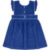 Cove Blue French Terry Ruffle Sleeve Pinafore Dress - Dresses - 5