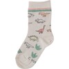 Dinosaur Socks, Tan - Socks - 1 - thumbnail