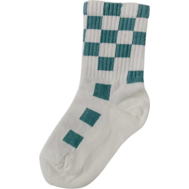 Checkerboard Dropout Socks, Blue