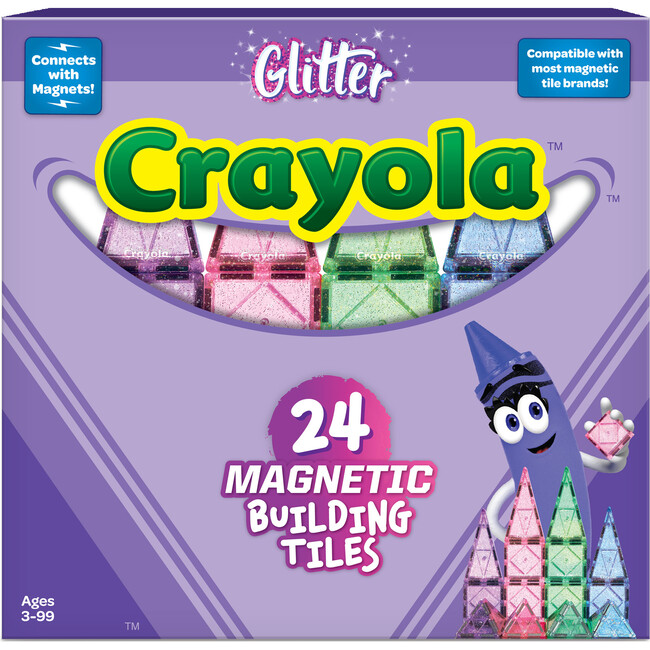 Crayola Glitter Magnetic Tiles 24 Piece Set