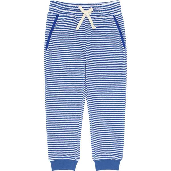 Cove Blue Stripe French Terry Sweatpants - Minnow Pants | Maisonette