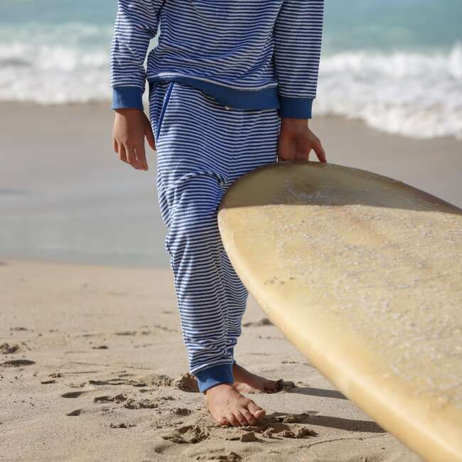 Cove Blue Stripe French Terry Sweatpants - Sweatpants - 2