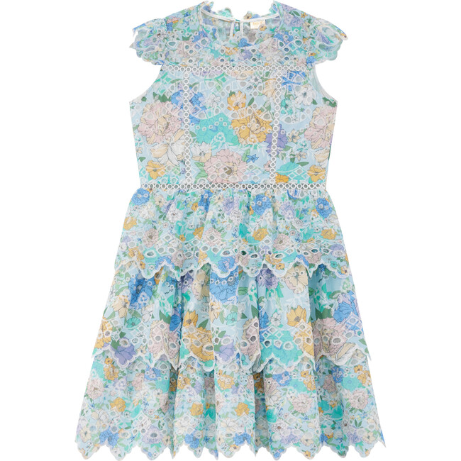 Azure Embroidered Frill Dress, Floral