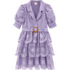 Aurora Embroidered Dress, Lavendar - Dresses - 1 - thumbnail