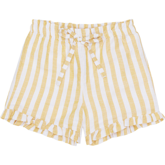 Flores Cotton Shorts, Yellow