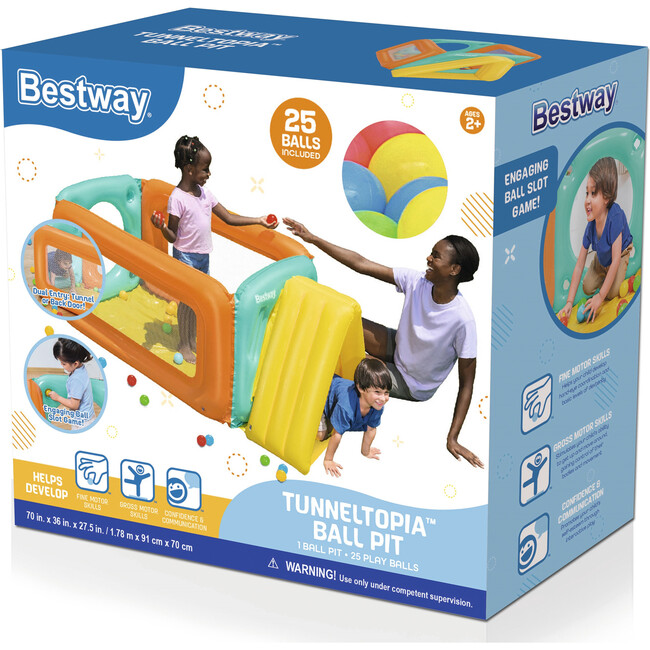 Bestway Tunneltopia Ball Pit Set W/ 25 Play Balls - Pool Toys - 3