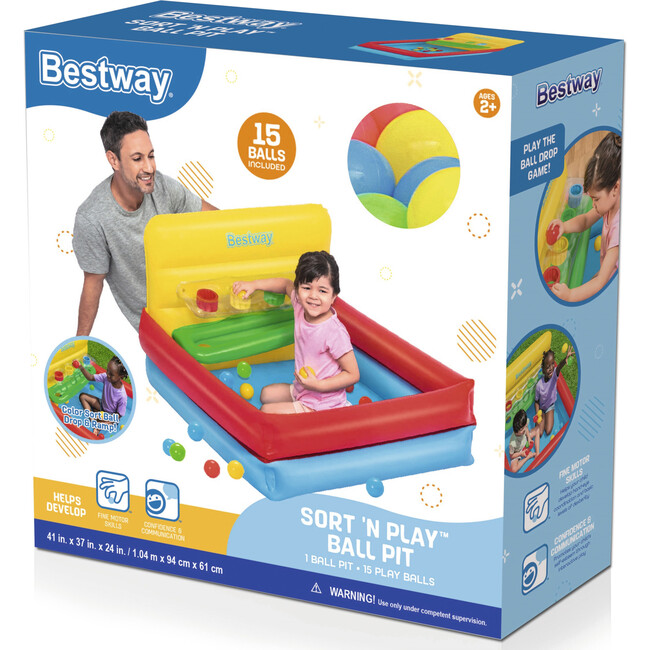 Bestway Sort 'n Play Inflatable Ball Pit W/ 15 Play Balls - Pool Toys - 5