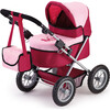 Trendy Pram Stroller for Toy Baby Dolls in Red/Pink - Doll Accessories - 1 - thumbnail