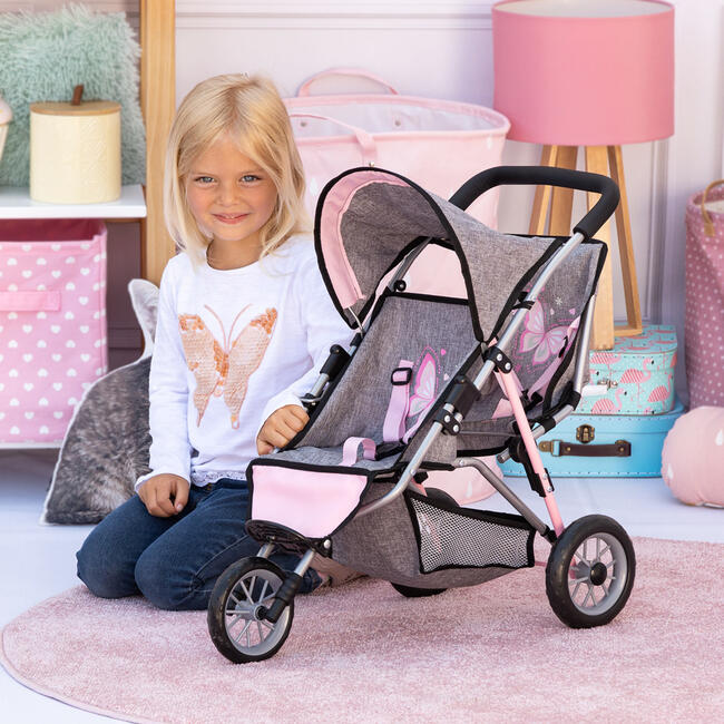 Dolls Twin 3 Wheel Jogger - Doll Accessories - 2