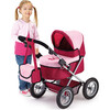 Trendy Pram Stroller for Toy Baby Dolls in Red/Pink - Doll Accessories - 2