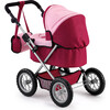 Trendy Pram Stroller for Toy Baby Dolls in Red/Pink - Doll Accessories - 3