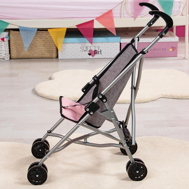 Doll Umbrella Stroller in Grey - Doll Accessories - 3