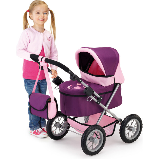 Design Dolls: Trendy Pram in Purple & Pink - Doll Accessories - 2