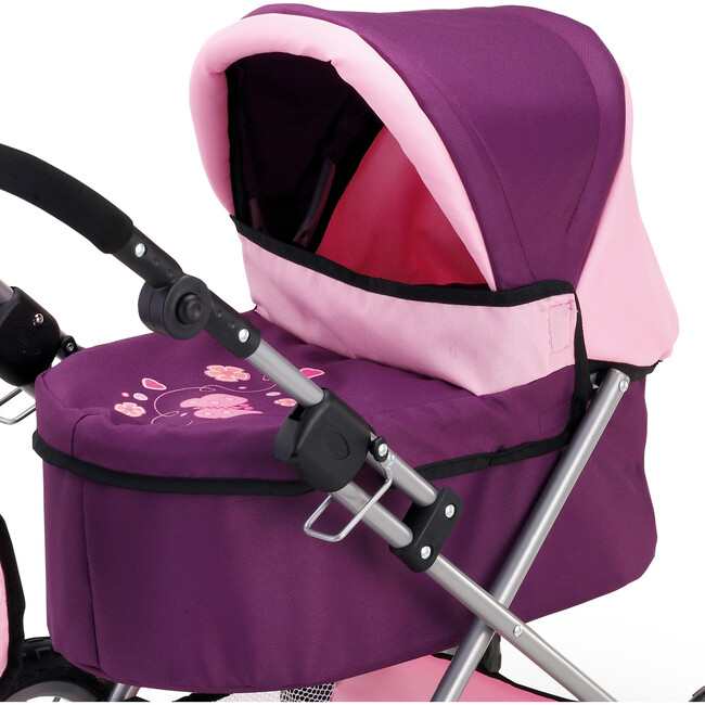 Design Dolls: Trendy Pram in Purple & Pink - Doll Accessories - 3