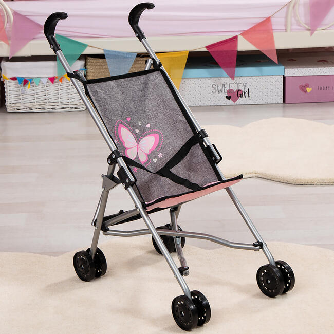 Doll Umbrella Stroller in Grey - Doll Accessories - 5