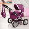 Design Dolls: Trendy Pram in Burgundy/Pink - Doll Accessories - 2