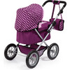 Design Dolls: Trendy Pram in Burgundy/Pink - Doll Accessories - 3