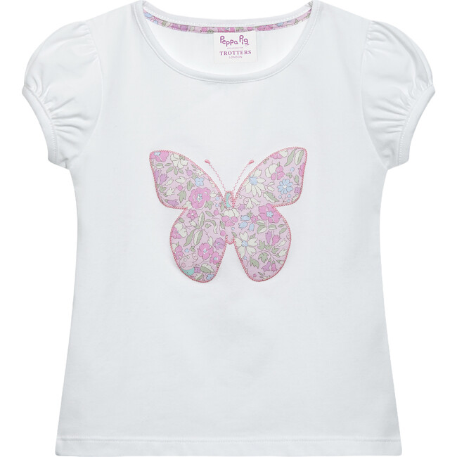 Liberty Print Peppa Butterfly Jersey Top, Pink Peppa Meadow
