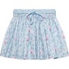 Liberty Print Peppa Meadow Ribbon Skirt, Blue Peppa Meadow - Skirts - 1 - thumbnail