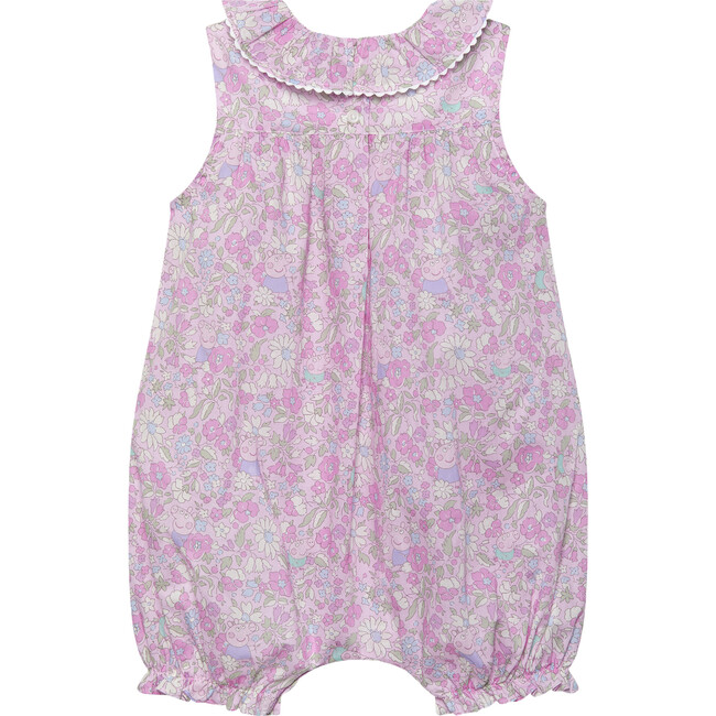 Little Liberty Print Peppa Willow Romper, Pink Peppa Meadow - Rompers - 2