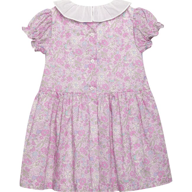 Liberty Print Peppa Willow Collar Dress, Pink Peppa Meadow - Dresses - 2