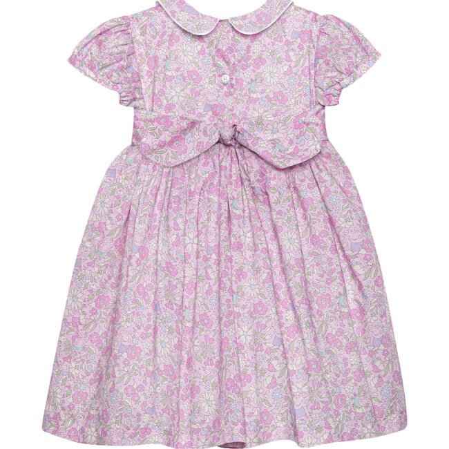 Liberty Print Peppa Smocked Party Dress, Pink Peppa Meadow - Dresses - 2