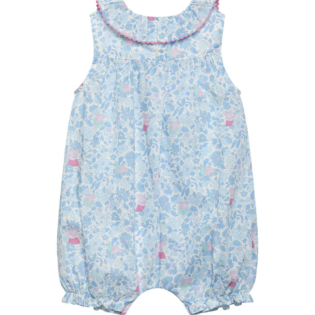 Little Liberty Print Peppa Willow Romper, Blue Peppa Meadow - Rompers - 2